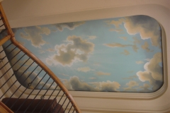 Entry way ceiling mural. Blue sky