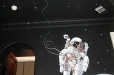 Childrens' room. Astronaut and space station