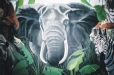 Elephant. Child's room mural. Safari theme