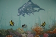 Dolphins. Child's room mural, underwater theme.