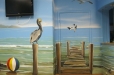 Seascape, beach mural. Pediatric Clinic Mural, Nautical theme