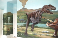 Dinosaurs mural. Tyrannosaurus
