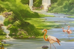 Nature and wild life. Child's room mural, nature theme