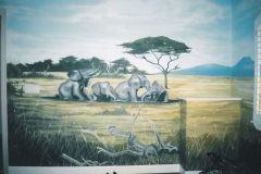 African savana. Child's play room mural. Safari theme
