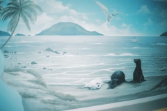 Seals. Child's room mural. Nautical theme