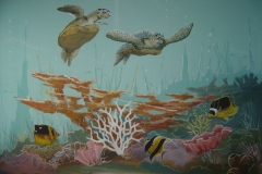 Child's room mural, underwater life theme
