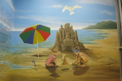 Seascape, beach mural. Pediatric Clinic Mural, Nautical theme