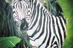 Zebra safari. Child's room mural. Wildlife mural