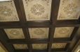 Hand painted Faux wood on Beams with Faux finish and stencil on Ceiling