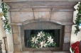 Faux stone, fireplace
