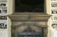 Faux stone fireplace