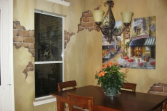 Faux finish dinning room, old world and brick