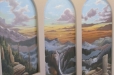 Niche mural, Mountains and waterfall