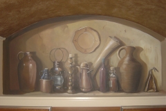 Trompe l'Oeil niche mural in kitchen