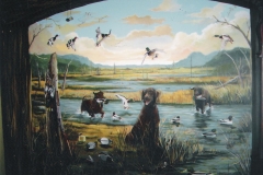 Office niche mural. Duck hunting with client's dogs