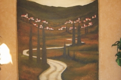 Outdoor niche mural. Tuscan theme