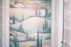 Entryway niche mural. Tuscan theme