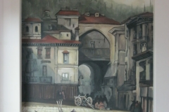 Formal living room niche mural. Old world theme