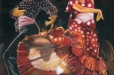 Flamenco dance. Oil-painting