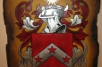 Kerr Family, Coat of Arms. Painted on wood.