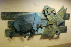 Matadore, abstract wood sculpture. Don Ramon's Mexican Fine Restaurant 2.